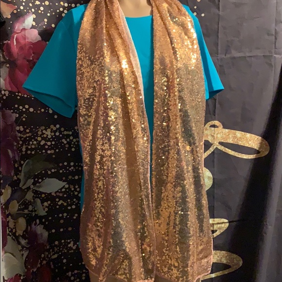 rose gold sequin shawl